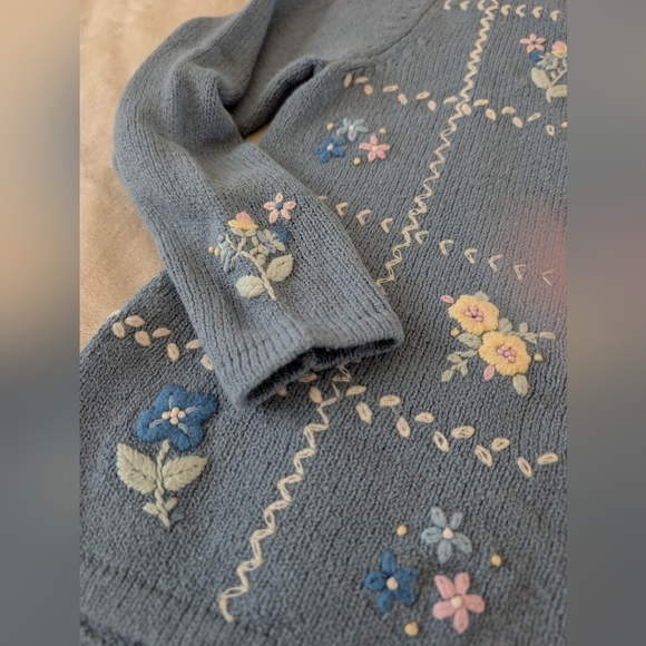 Granny Core Embroidered Floral Cardigan - Picture 4 of 7